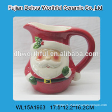 Atacado de leite de cerâmica caneca com grande alça no Natal santa padrão